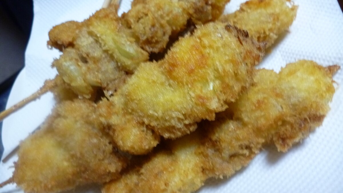 豚三枚肉を巻いて串カツ レシピ 作り方 By Iihi009 楽天レシピ